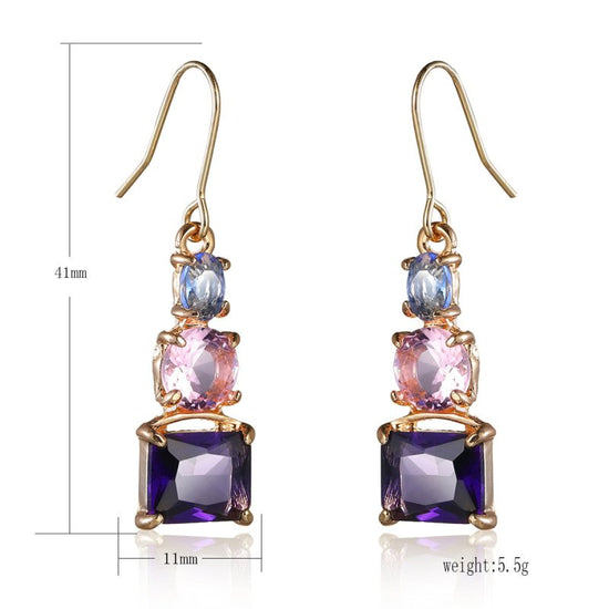 Blue Mixed Color Amethyst Topaz Earrings $20.13 Dana Fashion Color: Light Blue Pink Purple Women's Accessories Product information: Treatment Process: Electroplating Color: light blue pink purple Applicable population: Female Material: Copper Shape: Geome