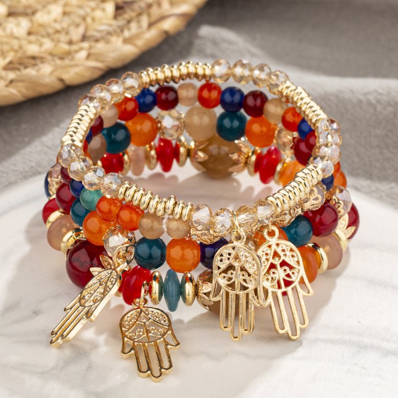 Bohemian Bracelet Creative Women's Jewelry Palm $18.50 Dana Fashion Color: B153 Dark Mix Women's Accessories Product information: Treatment Process: Electroplating Color: B153-Blue Black, B153-pink, B153-coffee, B153-black big hand, B153-light mixed, B153