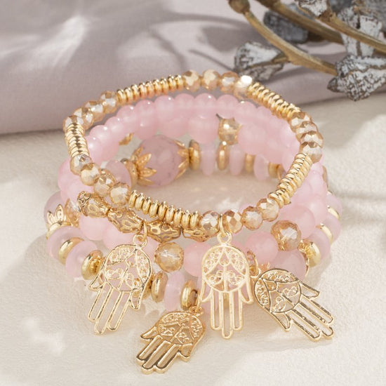 Bohemian Bracelet Creative Women's Jewelry Palm $18.50 Dana Fashion Color: B153 Pink Women's Accessories Product information: Treatment Process: Electroplating Color: B153-Blue Black, B153-pink, B153-coffee, B153-black big hand, B153-light mixed, B153-lig
