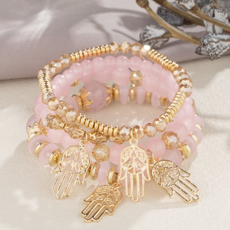 Bohemian Bracelet Creative Women's Jewelry Palm $18.50 Dana Fashion Color: B153 Pink Women's Accessories Product information: Treatment Process: Electroplating Color: B153-Blue Black, B153-pink, B153-coffee, B153-black big hand, B153-light mixed, B153-lig