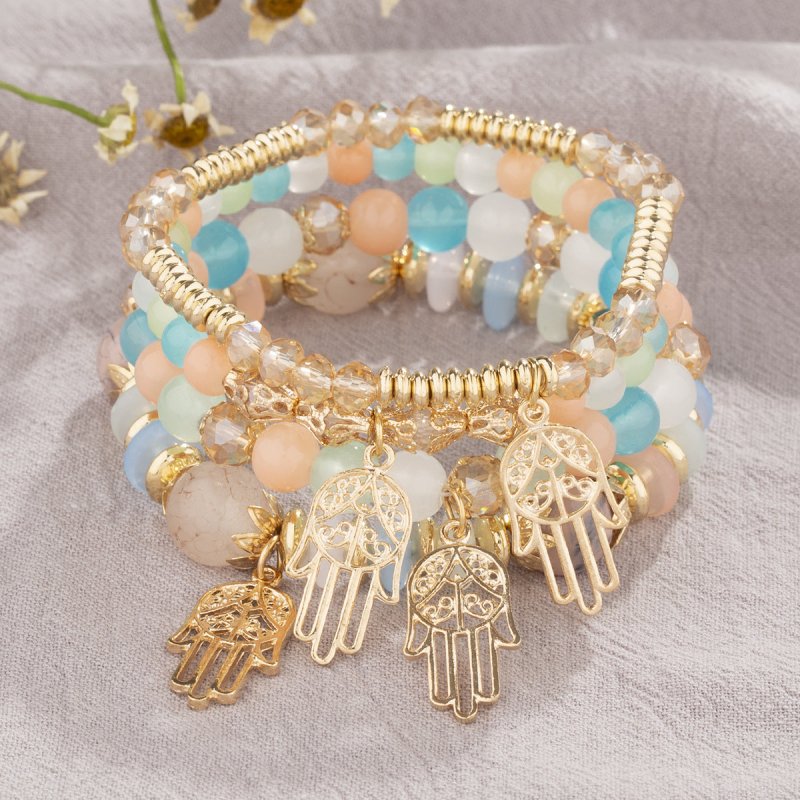 Bohemian Bracelet Creative Women's Jewelry Palm $18.50 Dana Fashion Color: B153 Light Mix Women's Accessories Product information: Treatment Process: Electroplating Color: B153-Blue Black, B153-pink, B153-coffee, B153-black big hand, B153-light mixed, B15