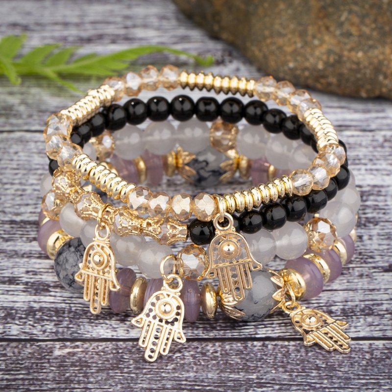 Bohemian Bracelet Creative Women's Jewelry Palm $18.50 Dana Fashion Color: B153 Black Small Hand Women's Accessories Product information: Treatment Process: Electroplating Color: B153-Blue Black, B153-pink, B153-coffee, B153-black big hand, B153-light mix