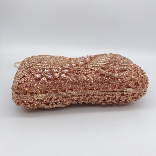 Bow Ribbon Diamond Evening Bag Hollow Rhinestone Banquet European And American Clutch $159.00 Dana Fashion Color: Champagne Women's Bags Product information: Fabric texture: synthetic leather Pattern: solid color Applicable scenario: Banquet Color: Champa