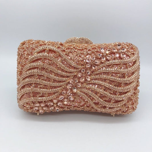 Bow Ribbon Diamond Evening Bag Hollow Rhinestone Banquet European And American Clutch $159.00 Dana Fashion Color: Champagne Women's Bags Product information: Fabric texture: synthetic leather Pattern: solid color Applicable scenario: Banquet Color: Champa