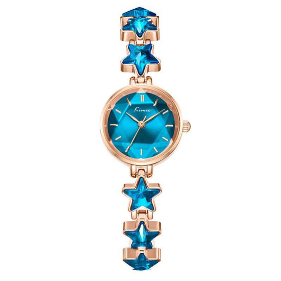 Bracelet Watch Ladies Stretch Buckle Light Luxury Rose Gold Quartz $95.50 Dana Fashion Color: Blue Women's Accessories Product information: Special function: decoration Display type: pointer Applicable people: female Style: Korean Waterproof: Yes Waterpro