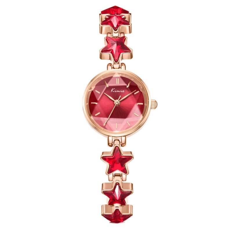 Bracelet Watch Ladies Stretch Buckle Light Luxury Rose Gold Quartz $95.50 Dana Fashion Color: Red Women's Accessories Product information: Special function: decoration Display type: pointer Applicable people: female Style: Korean Waterproof: Yes Waterproo