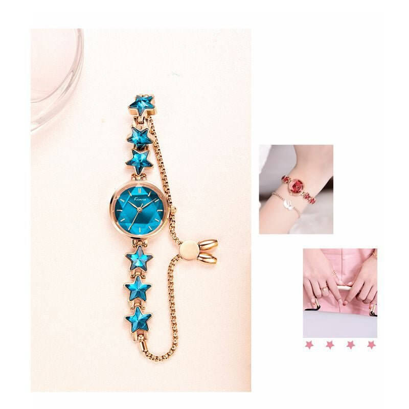Bracelet Watch Ladies Stretch Buckle Light Luxury Rose Gold Quartz $95.50 Dana Fashion Color: Black Women's Accessories Product information: Special function: decoration Display type: pointer Applicable people: female Style: Korean Waterproof: Yes Waterpr