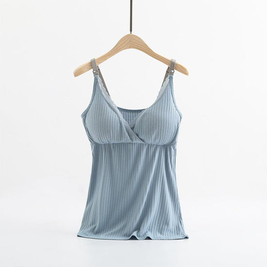 Breast feeding vest with cross elastic bra $19.41 Dana Fashion Color: Blue Size: 3XL Baby & Mother Fabric name: Modal Main fabric composition: cotton Main fabric ingredient content 95 (%) Product category camisole 1. Asian sizes are 1 to 2 sizes smaller t