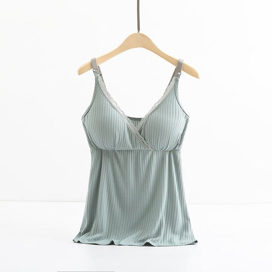 Breast feeding vest with cross elastic bra $19.41 Dana Fashion Color: Green Size: 3XL Baby & Mother Fabric name: Modal Main fabric composition: cotton Main fabric ingredient content 95 (%) Product category camisole 1. Asian sizes are 1 to 2 sizes smaller