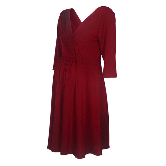 Breastfeeding dress $22.13 Dana Fashion Color: Claret Size: L Baby & Mother Main fabric composition: cotton Color: wine red, blue, black Size: S, M, L, XL, XXL size waistline bust Sleeve Length Length S 70-84 80-90 36 89 M 75-89 85-96 37 91 L 80-94 90-102