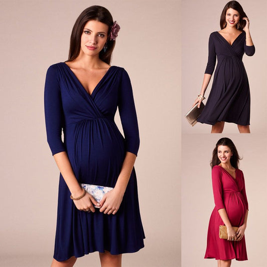 Breastfeeding dress $22.13 Dana Fashion Color: Claret Size: L Baby & Mother Main fabric composition: cotton Color: wine red, blue, black Size: S, M, L, XL, XXL size waistline bust Sleeve Length Length S 70-84 80-90 36 89 M 75-89 85-96 37 91 L 80-94 90-102