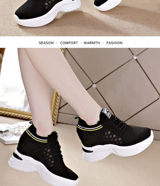 Breathable Slimming Height Increasing Insole Women's Shoes Casual Sneaker Women $39.99 Dana Fashion Color: 123 Black Size: 35 Women's shoes Product information: Pattern: solid color Applicable sports: Universal Lining material: Flyknit Color: 123 White, 1