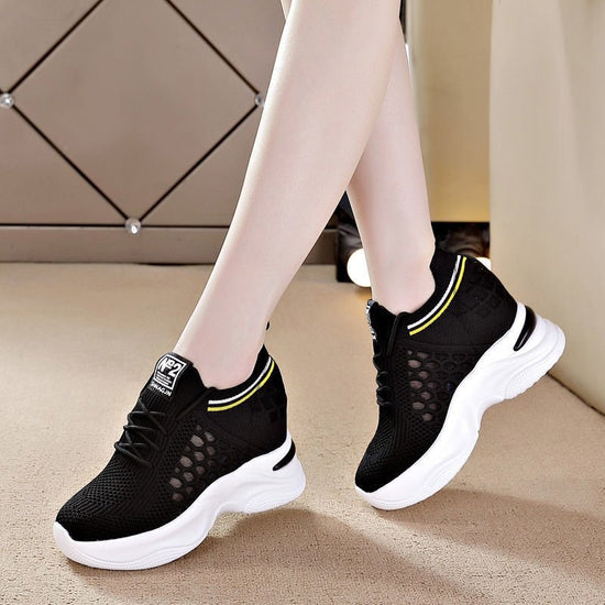 Breathable Slimming Height Increasing Insole Women's Shoes Casual Sneaker Women $39.99 Dana Fashion Color: 123 Black Size: 35 Women's shoes Product information: Pattern: solid color Applicable sports: Universal Lining material: Flyknit Color: 123 White, 1