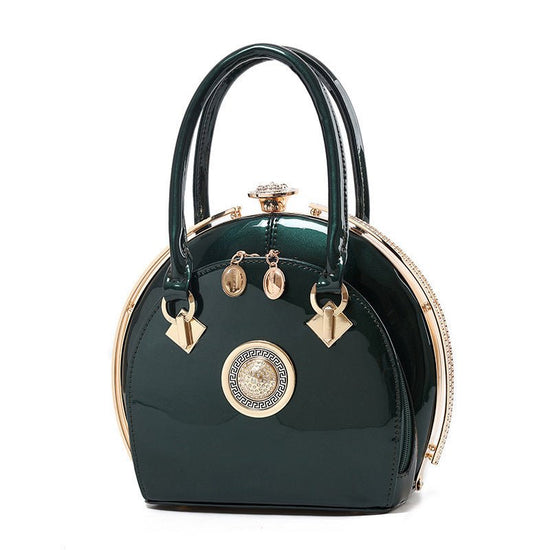 Bright leather high-end handbags noble fashion trend $79.00 Dana Fashion Color: Dark green Women's Bags Style: Korean Style; women's handbag Fabric texture; PU Lining texture; polyester cotton Bag shape; shell type Trendy styles of luggage; lock bag Openi