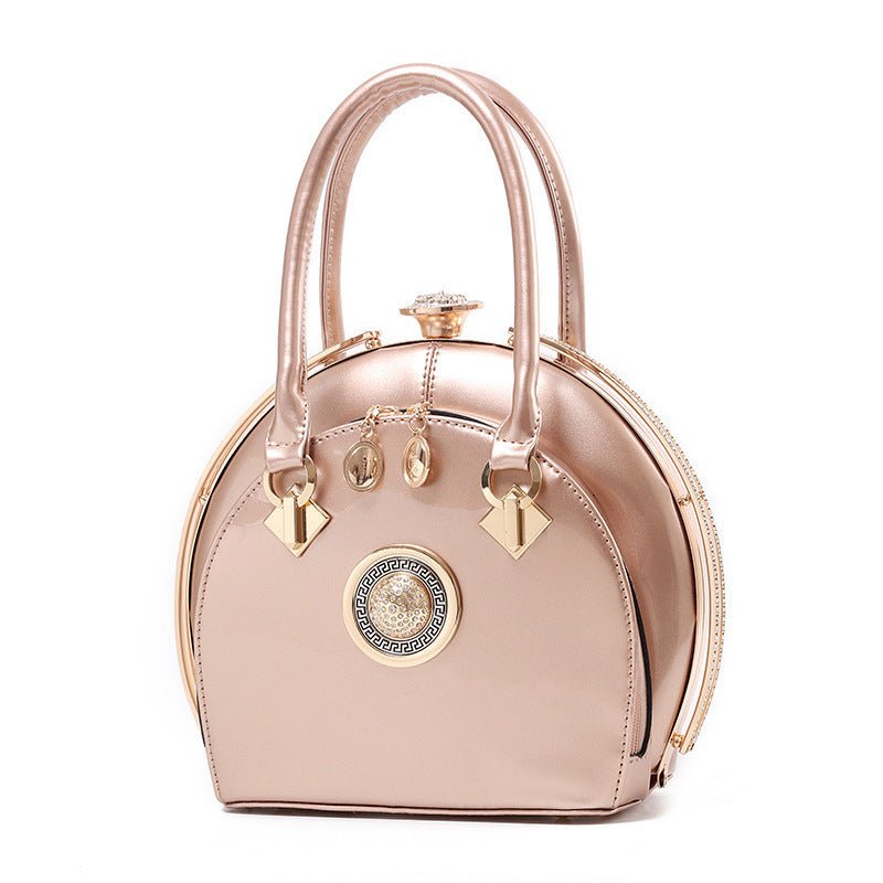 Bright leather high-end handbags noble fashion trend $79.00 Dana Fashion Color: Pink Women's Bags Style: Korean Style; women's handbag Fabric texture; PU Lining texture; polyester cotton Bag shape; shell type Trendy styles of luggage; lock bag Opening met