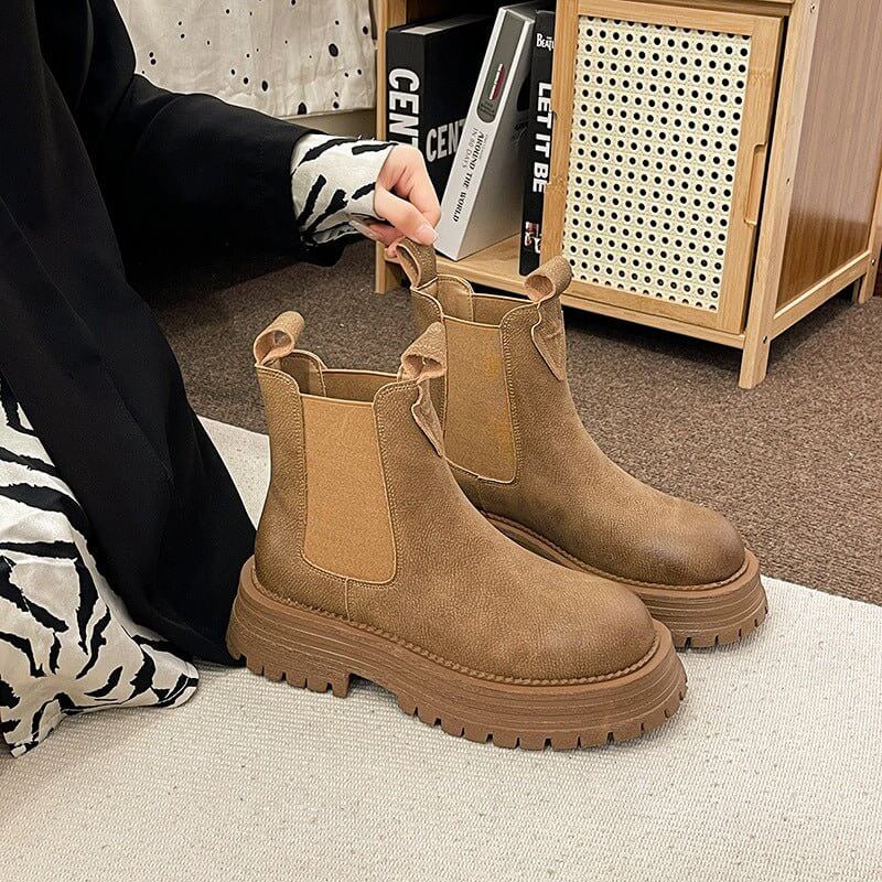 British Style Complex Sleeve Motorcycle Boots Women $55.90 Dana Fashion Color: Khaki Size: 35 Women's shoes Product information: Lining material: Leather Color: khaki, black, Ginger yellow Size: 35, 36, 37, 38, 39, 40 Sole material: rubber Toe holder shap