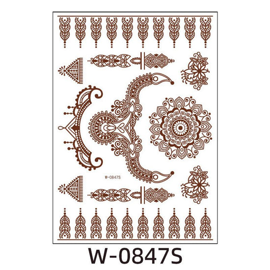 Brown Red Indian Hannah Waterproof Lace Tattoo Sticker $8.00 Dana Fashion Pattern: W0847S Size: 208x148mm Women's Accessories Product information: Pattern: W-0846S,W-0847S,W-0848S,W-0849S,W-0850S,W-0851S,W-0852S,W-0853S,W-0854S,W-0737S,W-0738S,W-0739S,W-0