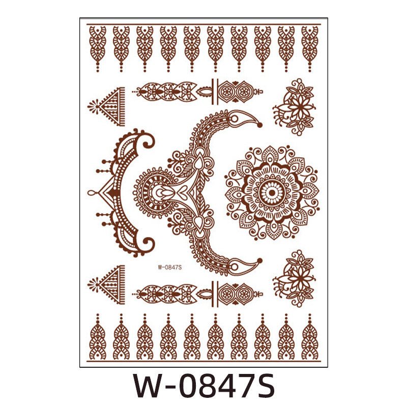 Brown Red Indian Hannah Waterproof Lace Tattoo Sticker $8.00 Dana Fashion Pattern: W0847S Size: 208x148mm Women's Accessories Product information: Pattern: W-0846S,W-0847S,W-0848S,W-0849S,W-0850S,W-0851S,W-0852S,W-0853S,W-0854S,W-0737S,W-0738S,W-0739S,W-0