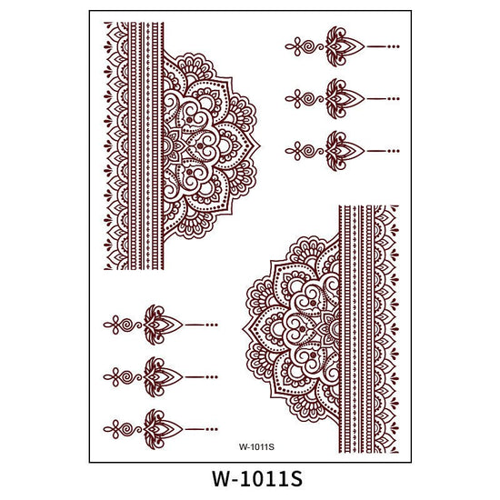 Brown Red Indian Hannah Waterproof Lace Tattoo Sticker $8.00 Dana Fashion Pattern: W1011S Size: 208x148mm Women's Accessories Product information: Pattern: W-0846S,W-0847S,W-0848S,W-0849S,W-0850S,W-0851S,W-0852S,W-0853S,W-0854S,W-0737S,W-0738S,W-0739S,W-0