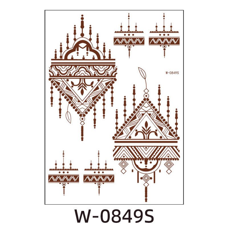 Brown Red Indian Hannah Waterproof Lace Tattoo Sticker $8.00 Dana Fashion Pattern: W0849S Size: 208x148mm Women's Accessories Product information: Pattern: W-0846S,W-0847S,W-0848S,W-0849S,W-0850S,W-0851S,W-0852S,W-0853S,W-0854S,W-0737S,W-0738S,W-0739S,W-0