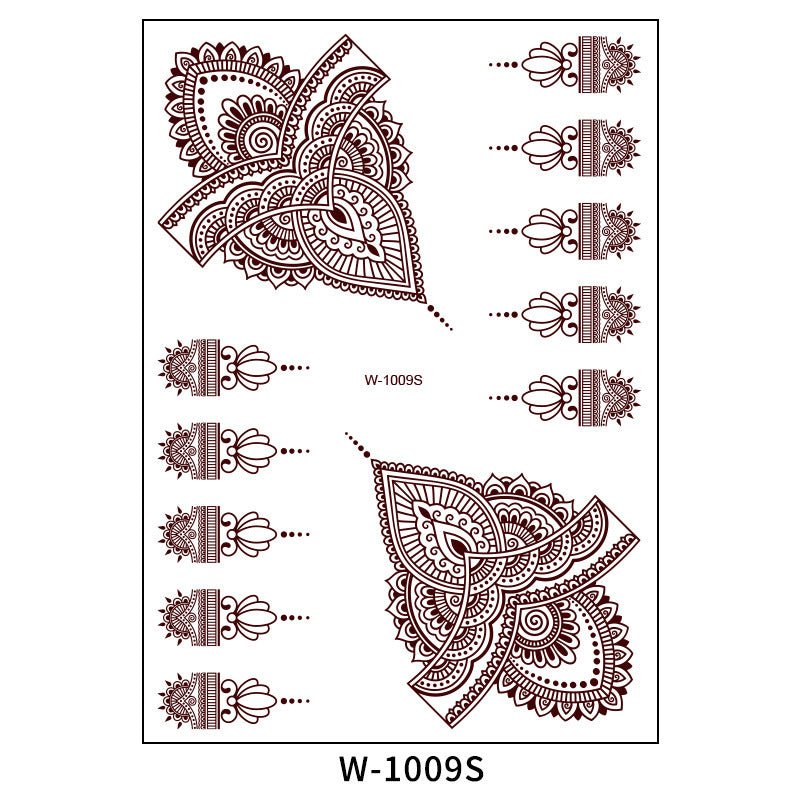 Brown Red Indian Hannah Waterproof Lace Tattoo Sticker $8.00 Dana Fashion Pattern: W1009S Size: 208x148mm Women's Accessories Product information: Pattern: W-0846S,W-0847S,W-0848S,W-0849S,W-0850S,W-0851S,W-0852S,W-0853S,W-0854S,W-0737S,W-0738S,W-0739S,W-0