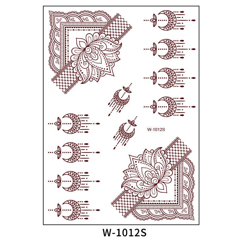 Brown Red Indian Hannah Waterproof Lace Tattoo Sticker $8.00 Dana Fashion Pattern: W1012S Size: 208x148mm Women's Accessories Product information: Pattern: W-0846S,W-0847S,W-0848S,W-0849S,W-0850S,W-0851S,W-0852S,W-0853S,W-0854S,W-0737S,W-0738S,W-0739S,W-0