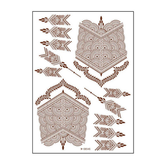 Brown Red Indian Hannah Waterproof Lace Tattoo Sticker $8.00 Dana Fashion Pattern: W0737S Size: 208x148mm Women's Accessories Product information: Pattern: W-0846S,W-0847S,W-0848S,W-0849S,W-0850S,W-0851S,W-0852S,W-0853S,W-0854S,W-0737S,W-0738S,W-0739S,W-0