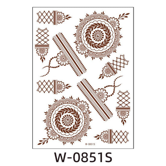 Brown Red Indian Hannah Waterproof Lace Tattoo Sticker $8.00 Dana Fashion Pattern: W0851S Size: 208x148mm Women's Accessories Product information: Pattern: W-0846S,W-0847S,W-0848S,W-0849S,W-0850S,W-0851S,W-0852S,W-0853S,W-0854S,W-0737S,W-0738S,W-0739S,W-0