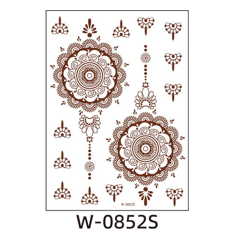 Brown Red Indian Hannah Waterproof Lace Tattoo Sticker $8.00 Dana Fashion Pattern: W0852S Size: 208x148mm Women's Accessories Product information: Pattern: W-0846S,W-0847S,W-0848S,W-0849S,W-0850S,W-0851S,W-0852S,W-0853S,W-0854S,W-0737S,W-0738S,W-0739S,W-0