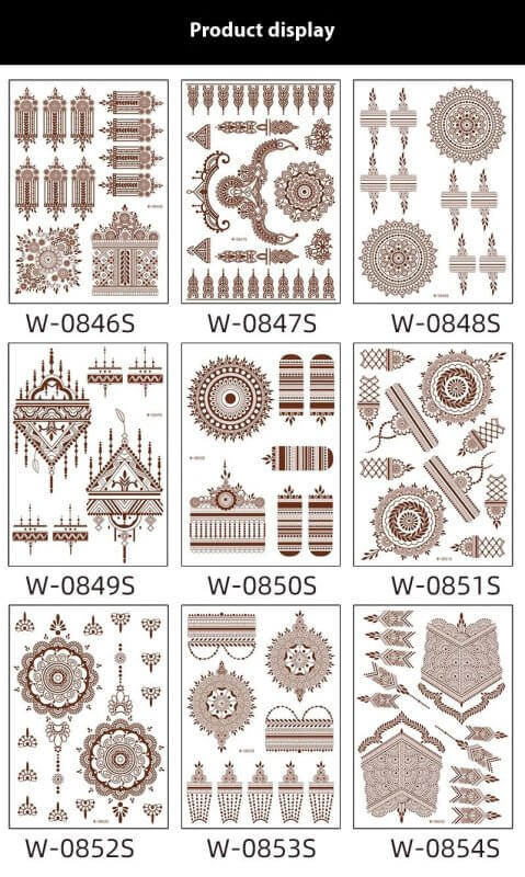 Brown Red Indian Hannah Waterproof Lace Tattoo Sticker $8.00 Dana Fashion Pattern: W0737S Size: 208x148mm Women's Accessories Product information: Pattern: W-0846S,W-0847S,W-0848S,W-0849S,W-0850S,W-0851S,W-0852S,W-0853S,W-0854S,W-0737S,W-0738S,W-0739S,W-0