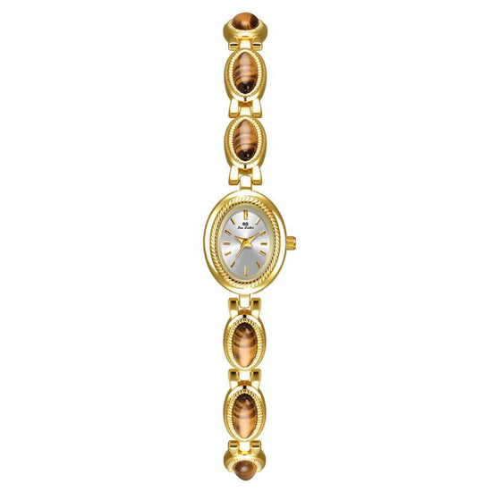 BS Gold Retro Rich Tigereye Chain Watch $25.00 Dana Fashion Color: Tiger Eye Gold White Women's Accessories Product information: Color: Tiger Eye gold white, tiger eye champagne gold Thickness: 7mm Movement type: Quartz Dial diameter: 20*24 Crown type: Sp