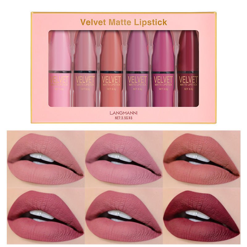Bullet Matte Lipstick Set Matte Waterproof $28.91 Dana Fashion Color: L2198 makeup Product information: Shelf life: 3 years Ingredients: wax Makeup effect: non-stick cup Size: 16.8cm*10.1cm*2.7cm Packing list: Lipstick X6PCS