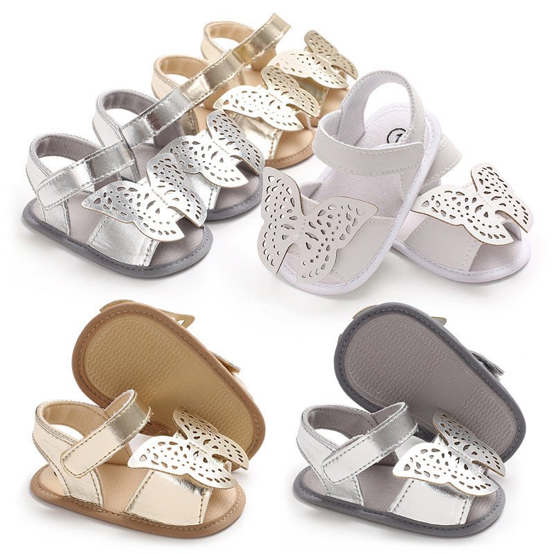 Butterfly baby sandals PU leather baby girls boys Nonslip soft soled Casual Sandals $14.39 Dana Fashion Color: gold size: 11CM Baby & Mother Product Category: Toddler shoes Applicable gender: female Upper material: artificial PU Style: cute Thickness: ord