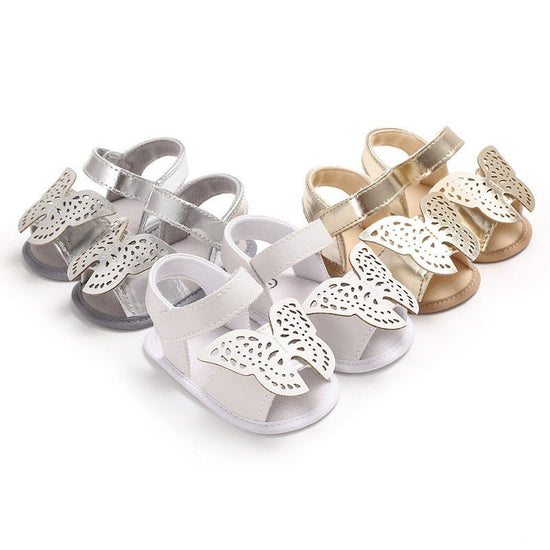 Butterfly baby sandals PU leather baby girls boys Nonslip soft soled Casual Sandals $14.39 Dana Fashion Color: gold size: 11CM Baby & Mother Product Category: Toddler shoes Applicable gender: female Upper material: artificial PU Style: cute Thickness: ord