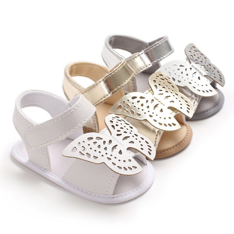 Butterfly baby sandals PU leather baby girls boys Nonslip soft soled Casual Sandals $14.39 Dana Fashion Color: gold size: 11CM Baby & Mother Product Category: Toddler shoes Applicable gender: female Upper material: artificial PU Style: cute Thickness: ord