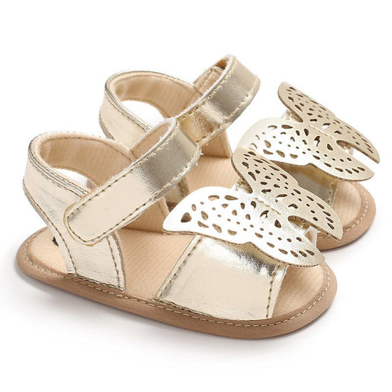 Butterfly baby sandals PU leather baby girls boys Nonslip soft soled Casual Sandals $14.39 Dana Fashion Color: gold size: 11CM Baby & Mother Product Category: Toddler shoes Applicable gender: female Upper material: artificial PU Style: cute Thickness: ord