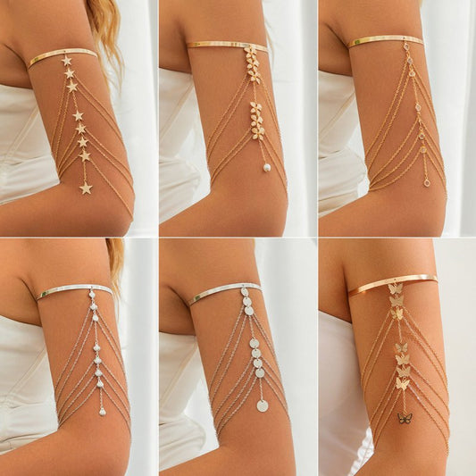 Butterfly Flower Tassel Bracelet Star Shell $12.00 Dana Fashion Color: 01 Gold 0313 Purity: Bracelet Women's Accessories Product information: Treatment Process: Electroplating Color: 01 Gold 0313,01 White K 0313,02 gold 0314,02 White K 0314,03 gold 0315,0