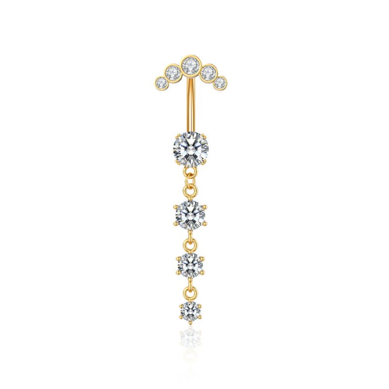 Butterfly Stainless Steel Plus Copper Parts Piercing Jewelry $13.00 Dana Fashion Color: Triangle Gold Women's Accessories Product information: Type: navel decoration Treatment Process: Electroplating Color: four diamonds-silver, four diamonds-gold, four d