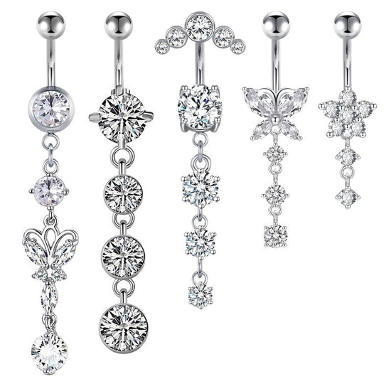 Butterfly Stainless Steel Plus Copper Parts Piercing Jewelry $13.00 Dana Fashion Color: Butterfly Diamond Gold Women's Accessories Product information: Type: navel decoration Treatment Process: Electroplating Color: four diamonds-silver, four diamonds-gol