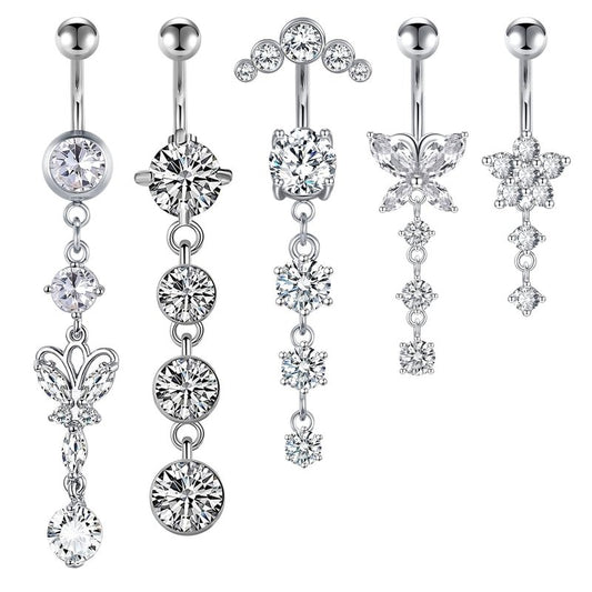 Butterfly Stainless Steel Plus Copper Parts Piercing Jewelry $13.00 Dana Fashion Color: Butterfly Diamond Gold Women's Accessories Product information: Type: navel decoration Treatment Process: Electroplating Color: four diamonds-silver, four diamonds-gol