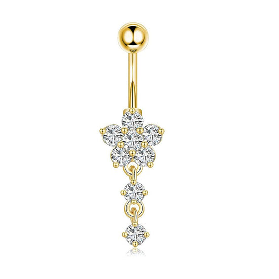 Butterfly Stainless Steel Plus Copper Parts Piercing Jewelry $13.00 Dana Fashion Color: SUNFLOWER Gold Women's Accessories Product information: Type: navel decoration Treatment Process: Electroplating Color: four diamonds-silver, four diamonds-gold, four