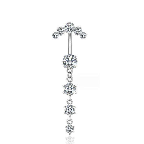 Butterfly Stainless Steel Plus Copper Parts Piercing Jewelry $13.00 Dana Fashion Color: Triangle Silver Women's Accessories Product information: Type: navel decoration Treatment Process: Electroplating Color: four diamonds-silver, four diamonds-gold, four