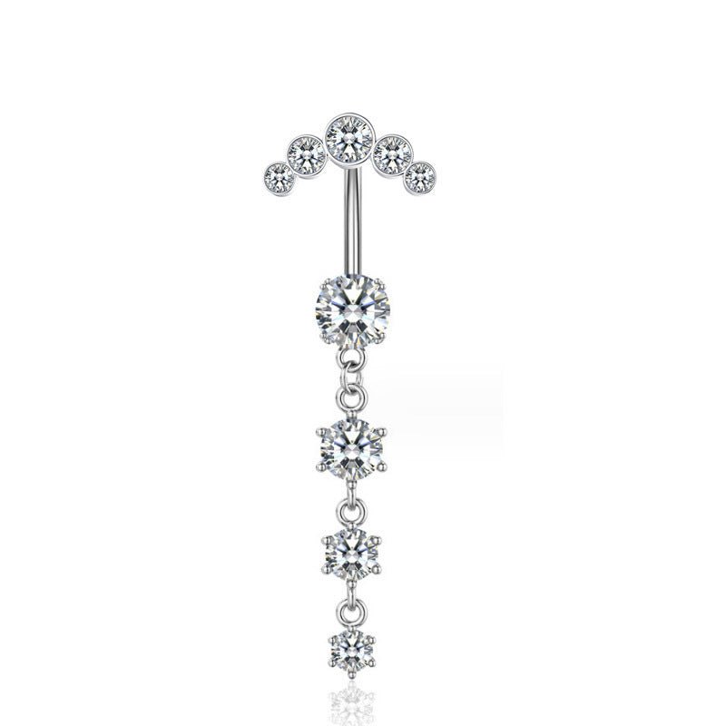 Butterfly Stainless Steel Plus Copper Parts Piercing Jewelry $13.00 Dana Fashion Color: Triangle Silver Women's Accessories Product information: Type: navel decoration Treatment Process: Electroplating Color: four diamonds-silver, four diamonds-gold, four