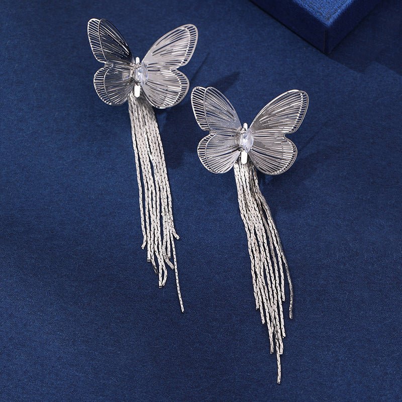 Butterfly Tassel Niche Creative Stud Earrings $14.62 Dana Fashion Color: EZ5472baik Women's Accessories Product information: Treatment Process: Electroplating Color: EZ5472baik,EZ5472jinse Applicable population: Female Material: Alloy Shape: Bow Popular e