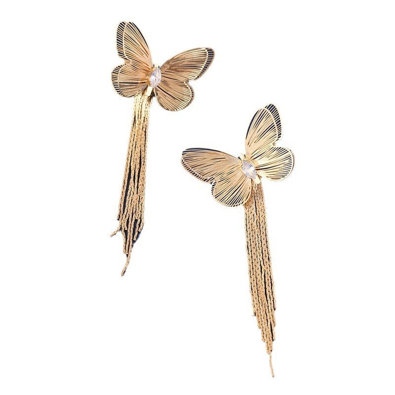 Butterfly Tassel Niche Creative Stud Earrings $14.62 Dana Fashion Color: EZ5472baik Women's Accessories Product information: Treatment Process: Electroplating Color: EZ5472baik,EZ5472jinse Applicable population: Female Material: Alloy Shape: Bow Popular e