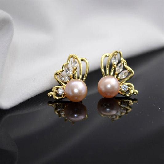 Butterfly Zircon Love Of Butterfly Stud Earrings Simple $9.00 Dana Fashion Color: As Main Image Women's Accessories Product information: Treatment Process: Electroplating Color: as the main image Applicable population: Female Material: Alloy Modeling: Ins