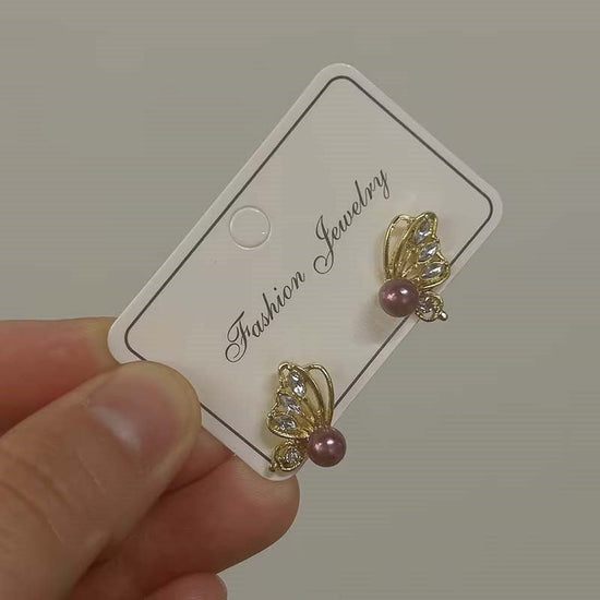 Butterfly Zircon Love Of Butterfly Stud Earrings Simple $9.00 Dana Fashion Color: As Main Image Women's Accessories Product information: Treatment Process: Electroplating Color: as the main image Applicable population: Female Material: Alloy Modeling: Ins