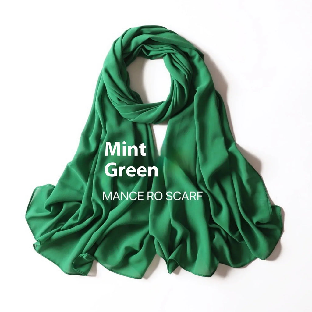 Pure Color Pearl Chiffon Scarf Headcloth Veil Chiffon Scarf - DanaFashionstore