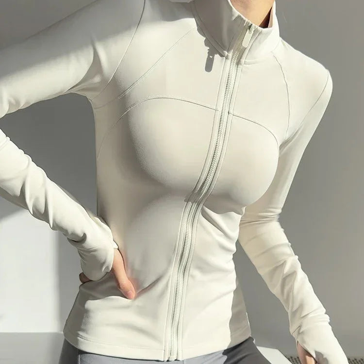 New UV-proof Yoga Clothes Stand-up Collar Slim Fit Coat - DanaFashionstore