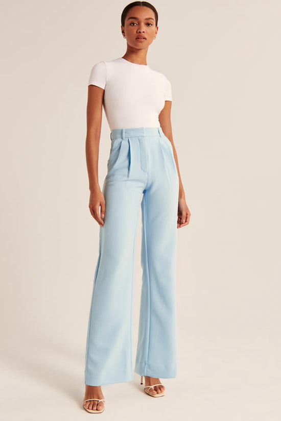 Pocket High Waist Wide-leg Casual Pants Women